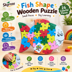 🐟Wooden Fish Puzzle – Colorful Educational Toy for Kids