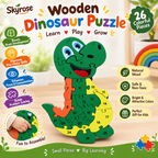 🐊Wooden Crocodile Jigsaw Puzzle – Colorful Numbered Animal Puzzle Toy