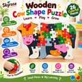 🐄Wooden Cow Puzzle – Colorful Educational Toy for Kids