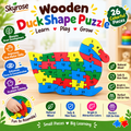 🦆Wooden Duck Jigsaw Puzzle – Numbered Educational Toy for Kids