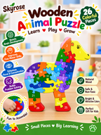 🐶Wooden Dog Puzzle – Colorful Educational Toy for Kids