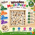 Wooden Labyrinth Maze Game 5 Inch – Metal Ball Puzzle Toy for Kids