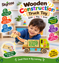 🚚Wooden Toy Truck for Kids – Handcrafted Construction & Farm Vehicle