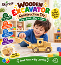Handcrafted Wooden Construction Truck Toy with Front Loader – 10 Inch Wooden Vehicle