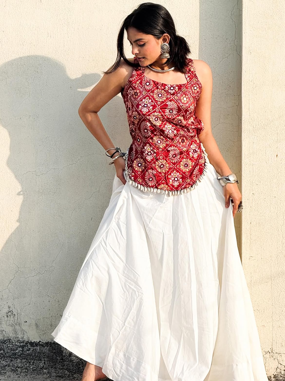 Navratri Lehenga Choli for Women | Real Mirror Work & Digital Print