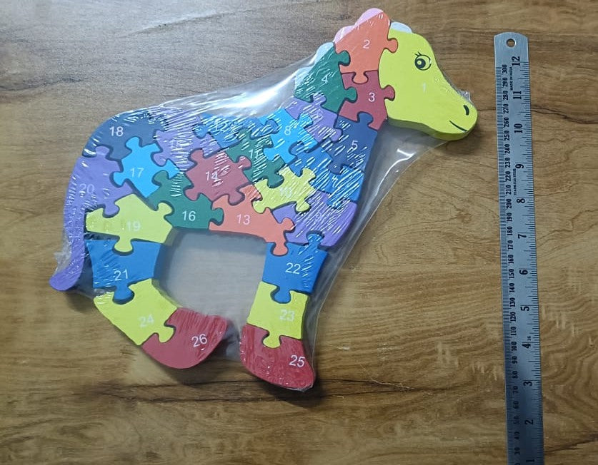 🐶Wooden Dog Puzzle – Colorful Educational Toy for Kids