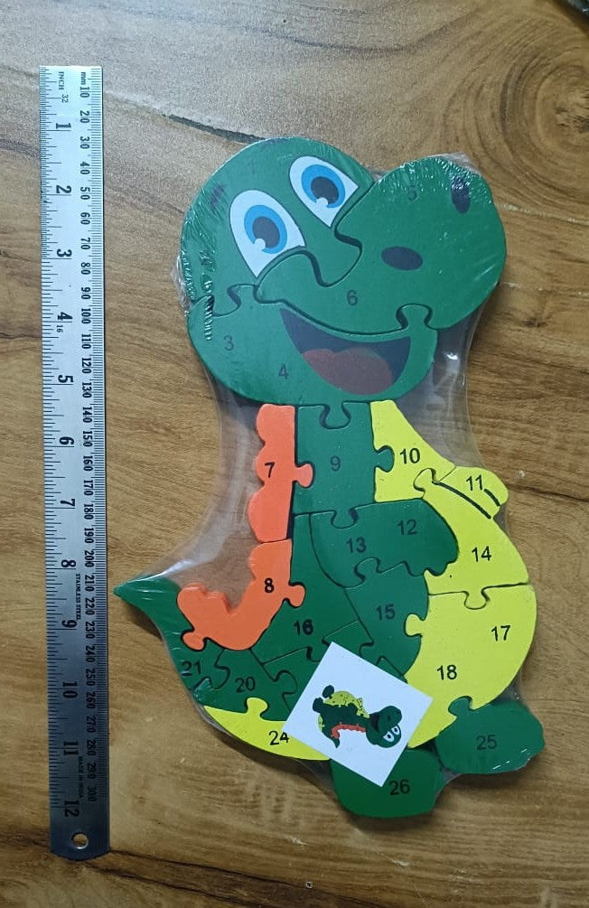🐊Wooden Crocodile Jigsaw Puzzle – Colorful Numbered Animal Puzzle Toy