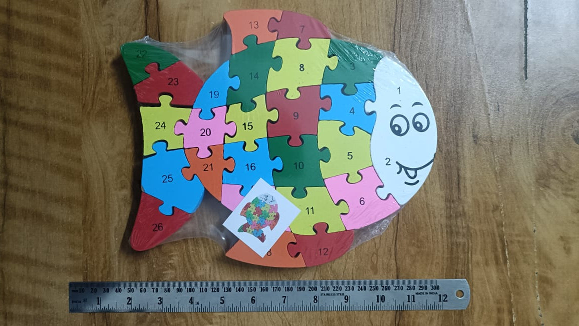 🐟Wooden Fish Puzzle – Colorful Educational Toy for Kids