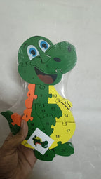 🐊Wooden Crocodile Jigsaw Puzzle – Colorful Numbered Animal Puzzle Toy