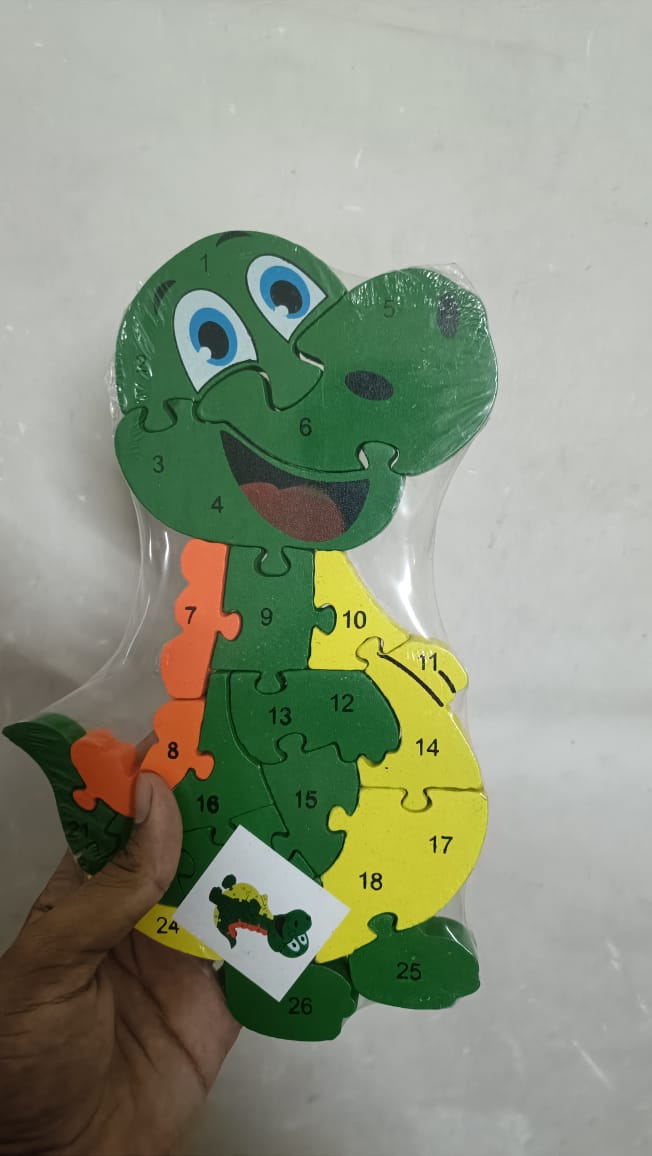 🐊Wooden Crocodile Jigsaw Puzzle – Colorful Numbered Animal Puzzle Toy