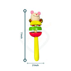 🧸2 Pcs Wooden Baby Rattle Set – Stack Rattle & Hand Bell Rattle
