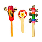 3 Pcs Wooden Baby Rattle Set – Handcrafted Sensory Toys for Babies