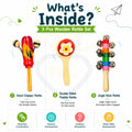 3 Pcs Wooden Baby Rattle Set – Handcrafted Sensory Toys for Babies