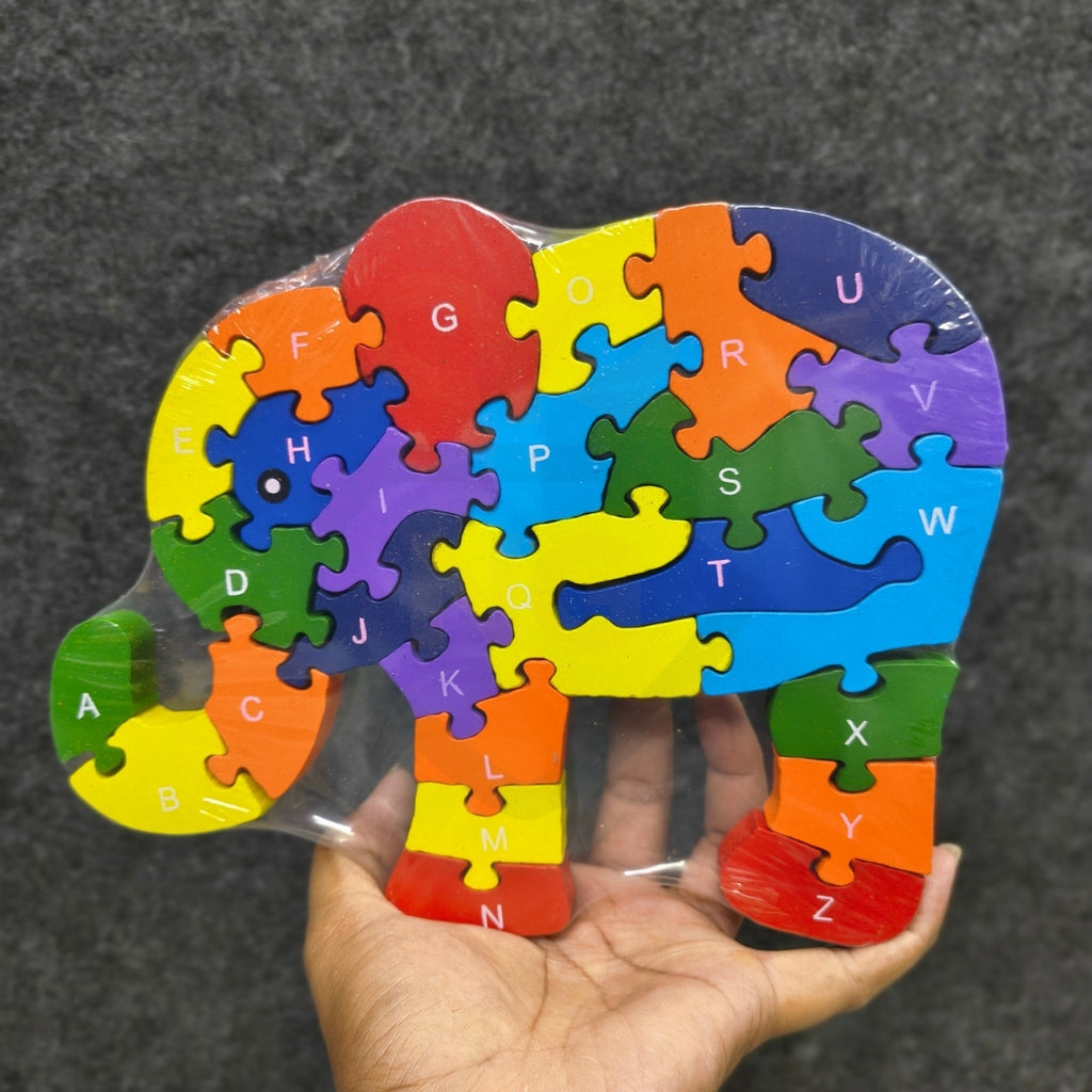 🐘 Wooden Elephant Alphabet Puzzle for Kids | Educational Learning Toy 🧩