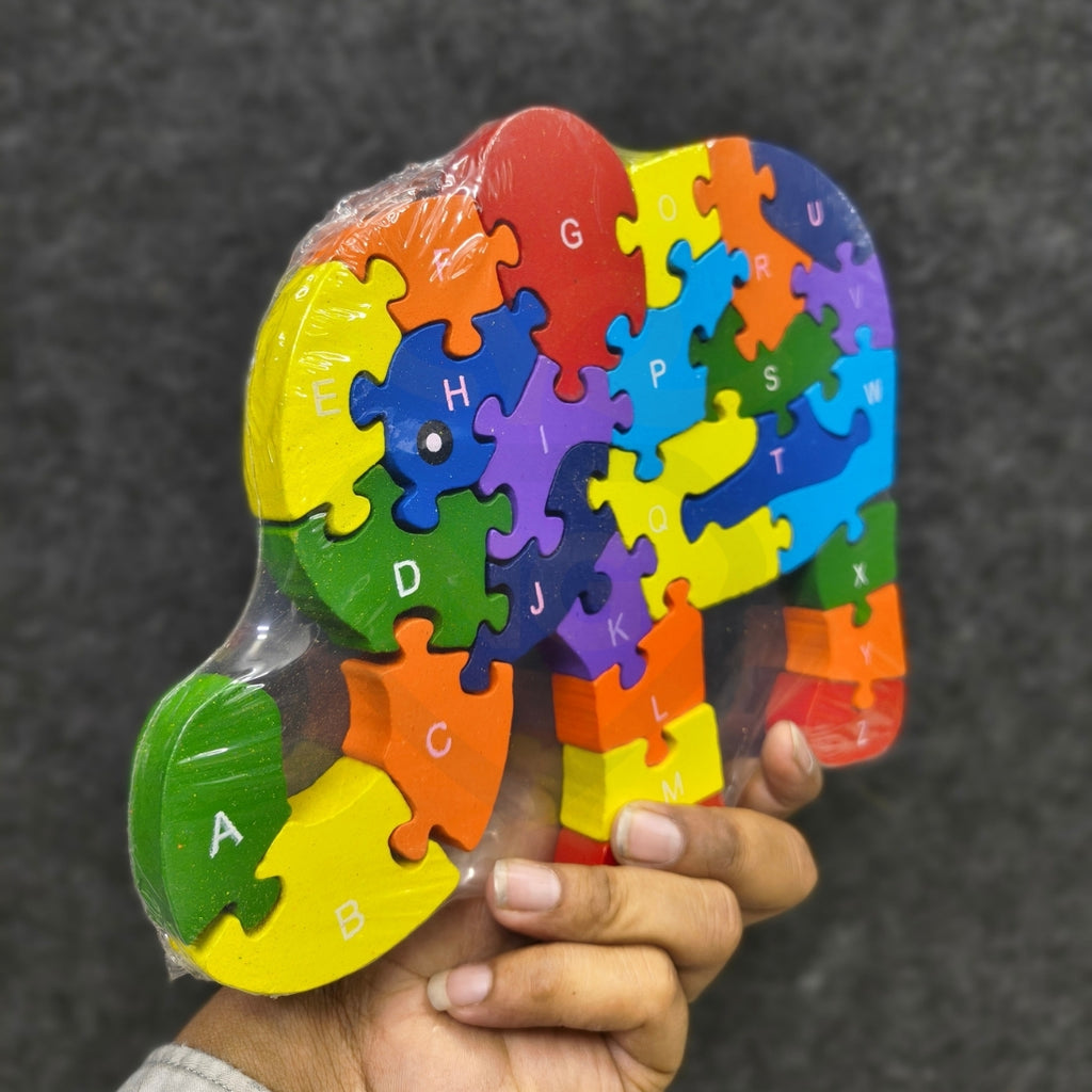 🐘 Wooden Elephant Alphabet Puzzle for Kids | Educational Learning Toy 🧩