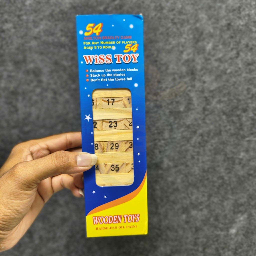 Wooden Number Stacking Blocks Set – Jenga Style Wooden Toy for Kids