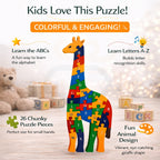🦒Wooden Giraffe Alphabet Puzzle for Kids | Educational Learning Toy