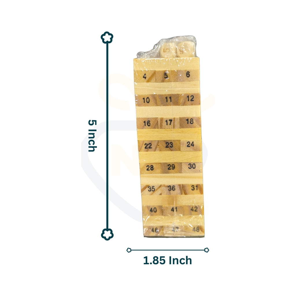 Wooden Number Stacking Blocks Set – Jenga Style Wooden Toy for Kids
