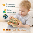 Handcrafted Wooden Toy Tank for Kids – Wooden Tank with Moving Turret