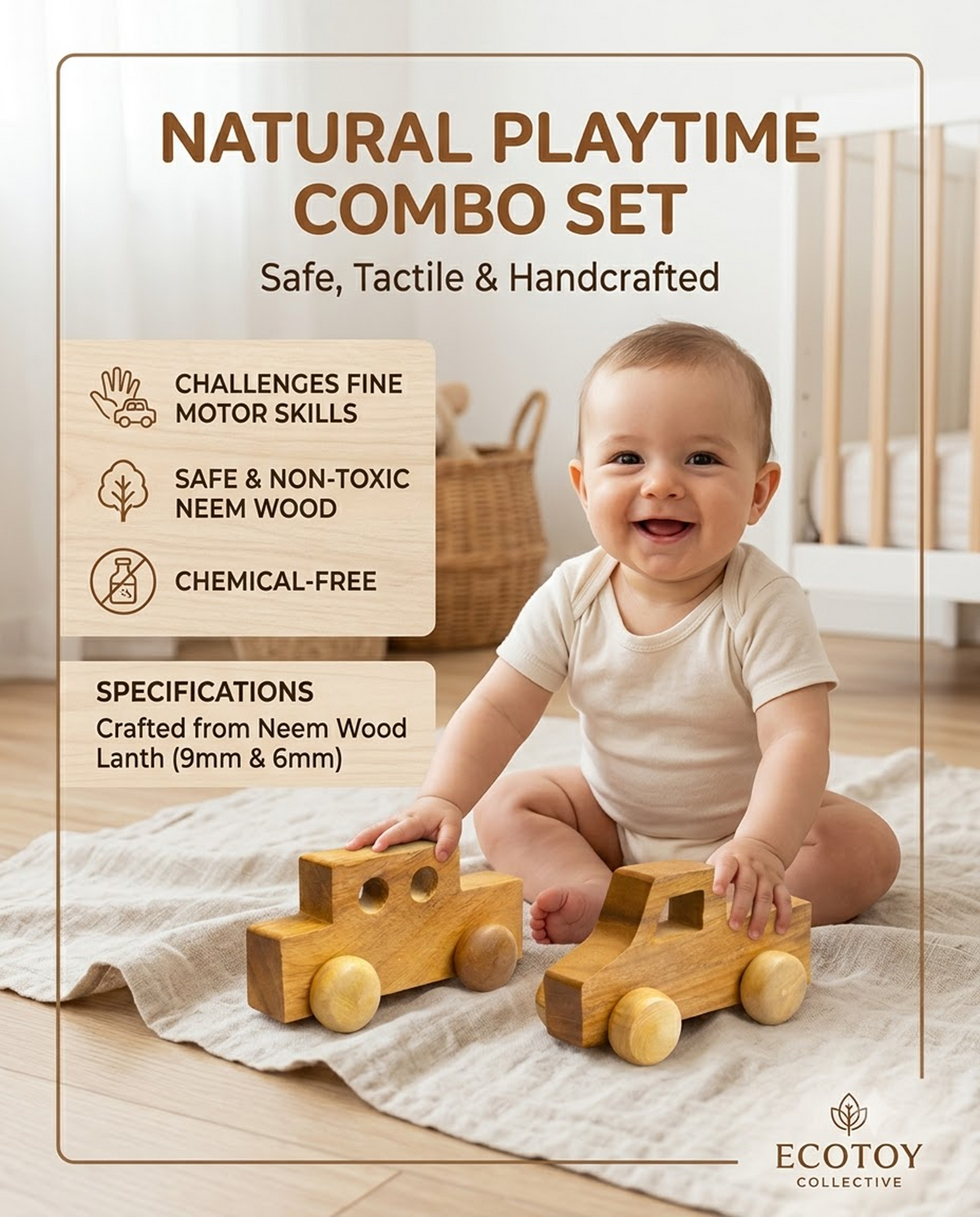 🚗Wooden Car & Jeep Toy Set – Handcrafted Wooden Vehicle Toys for Kids