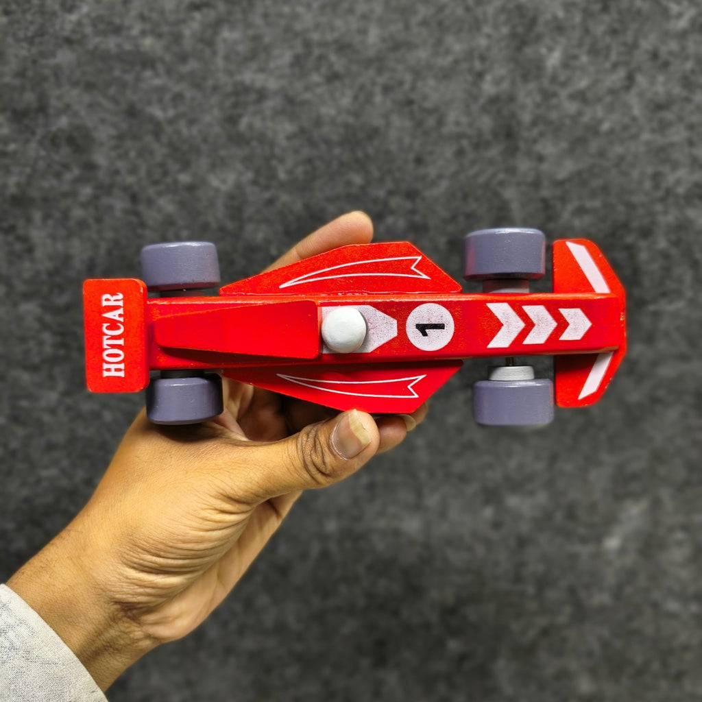 🏎️Handcrafted Wooden Racing Car Toy for Kids – Multicolor Sports Car