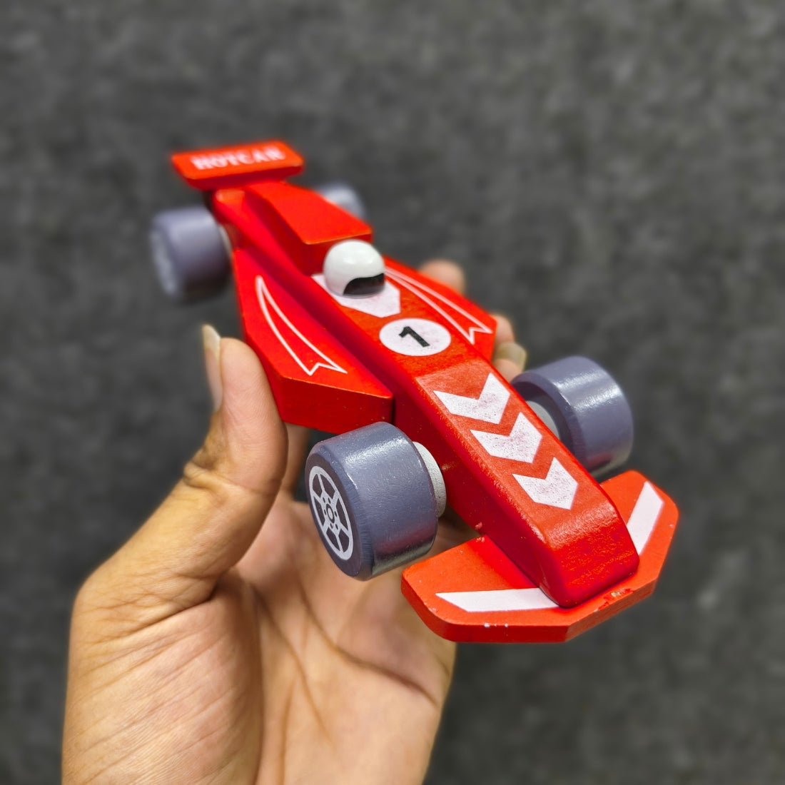 🏎️Handcrafted Wooden Racing Car Toy for Kids – Multicolor Sports Car