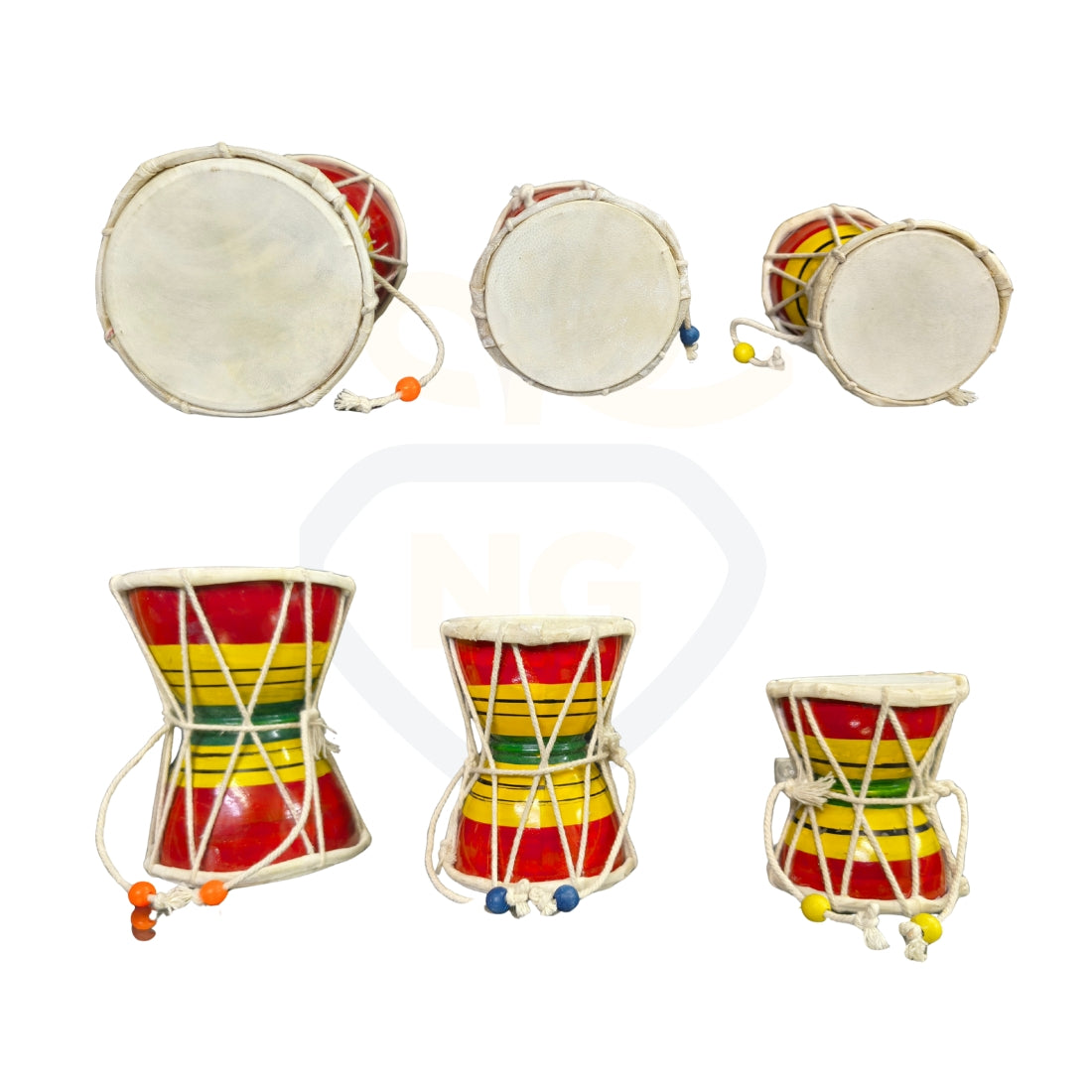 🥁Wooden Damaru Drum Toy Set – Colorful Handcrafted Musical Toys