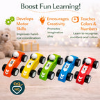 Wooden Mini Race Car Toy for Kids – Colorful Push & Play Toy
