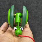2 Pcs Wooden Pull Along Toy Combo – Animal & Snail Wooden Toys for Kids