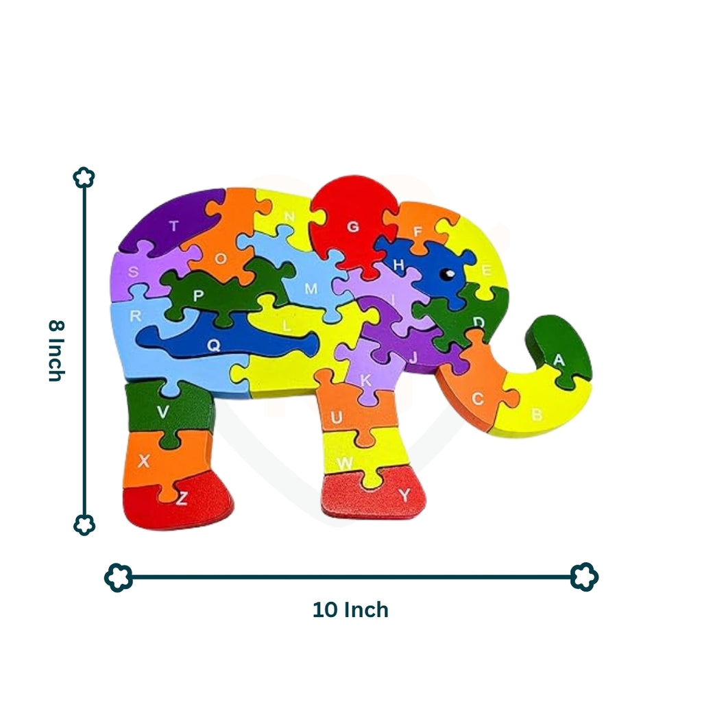 🐘 Wooden Elephant Alphabet Puzzle for Kids | Educational Learning Toy 🧩