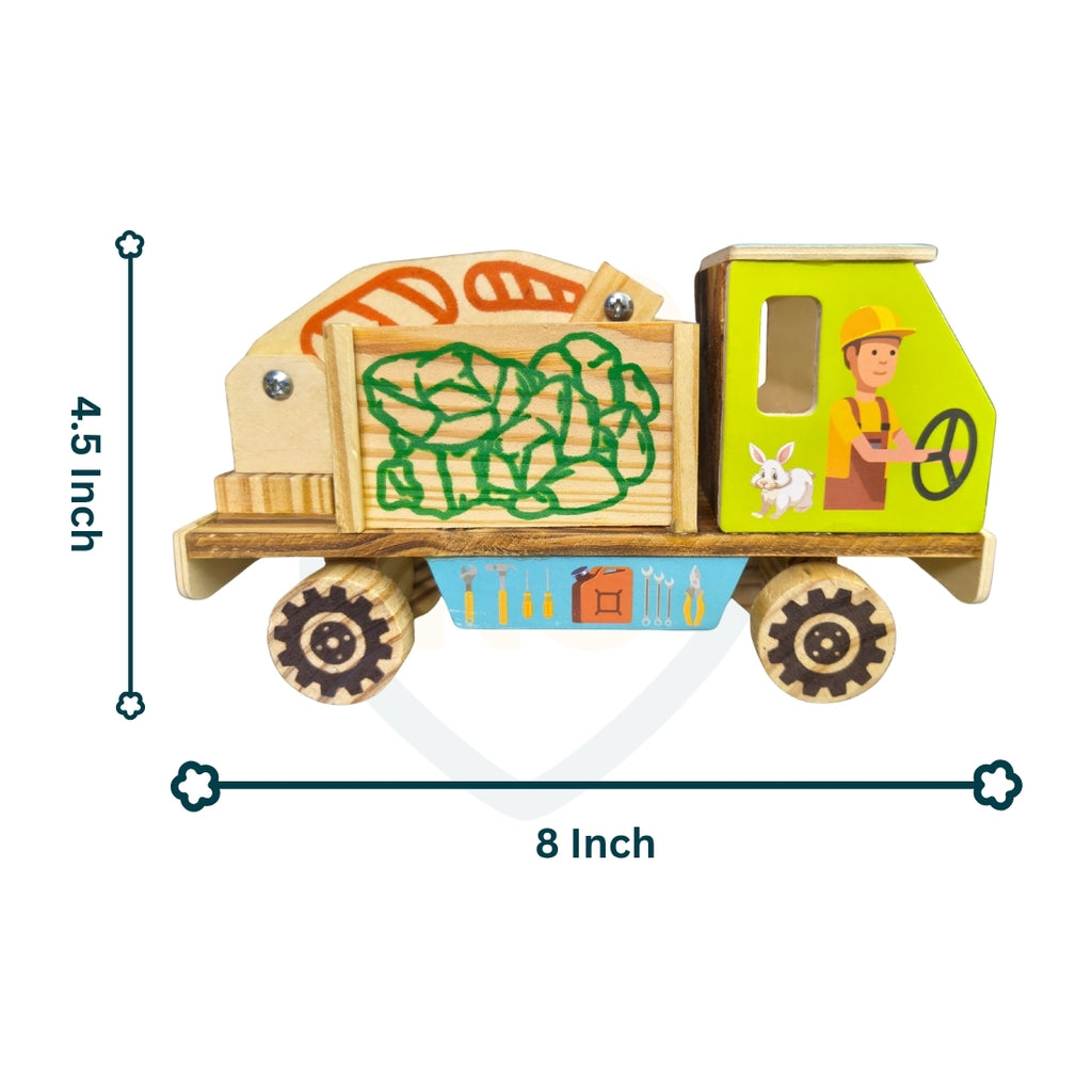 🚚Wooden Toy Truck for Kids – Handcrafted Construction & Farm Vehicle