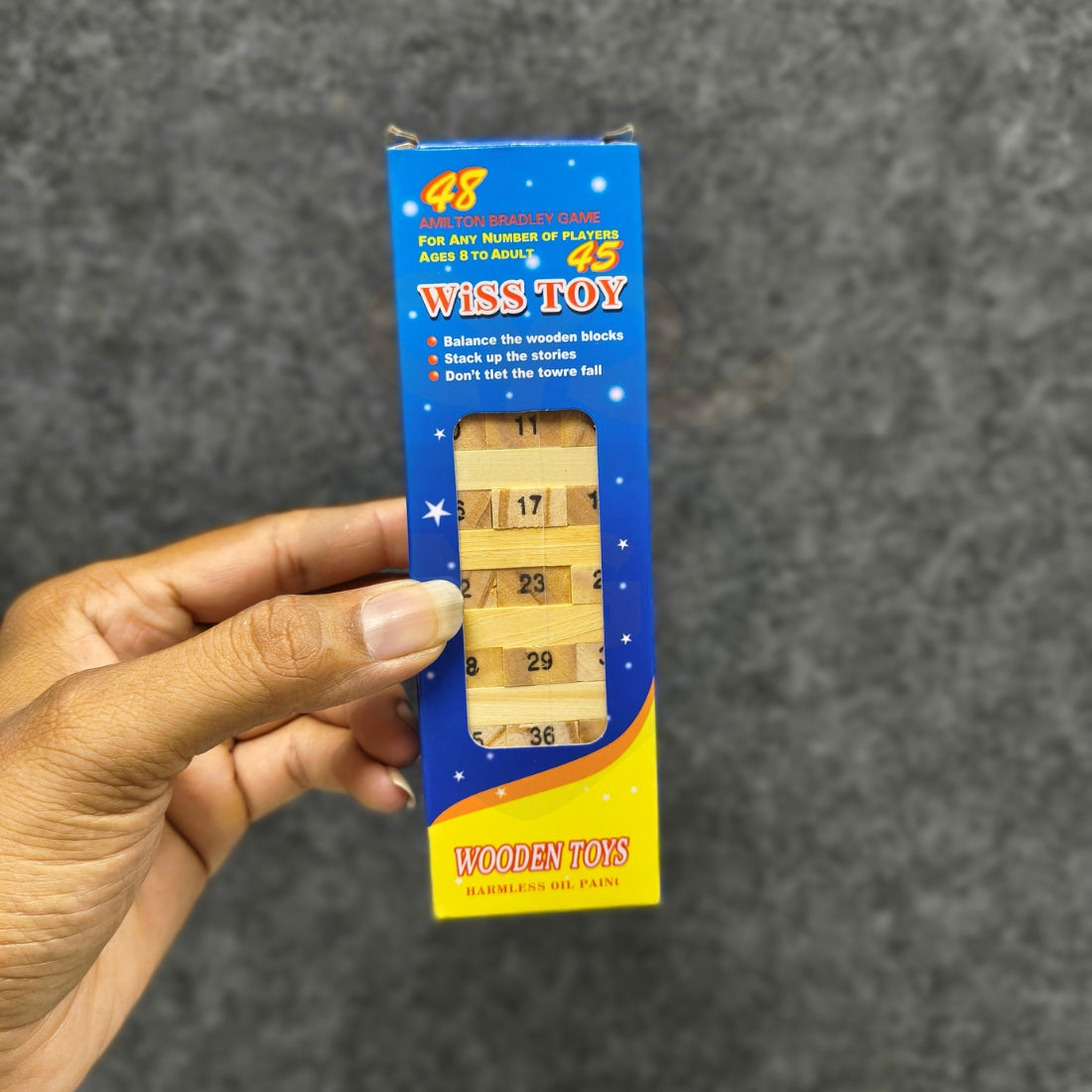 Wooden Number Stacking Blocks Set – Jenga Style Wooden Toy for Kids