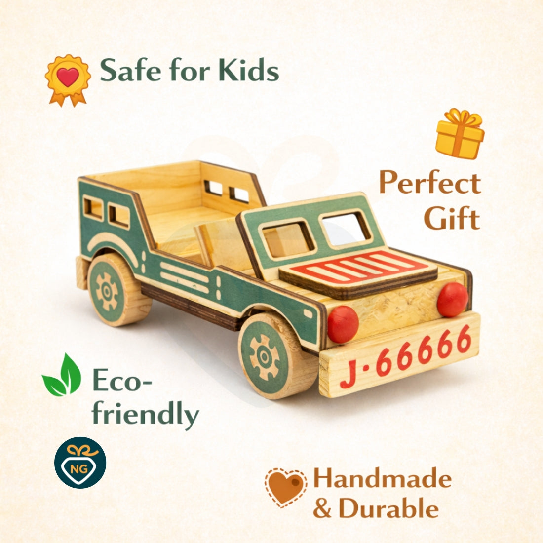 🚚Handcrafted Wooden Toy Truck for Kids – Wooden Pickup Truck