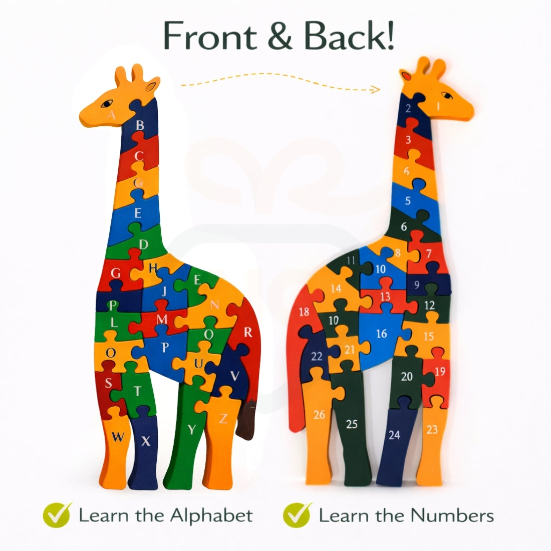 🦒Wooden Giraffe Alphabet Puzzle for Kids | Educational Learning Toy
