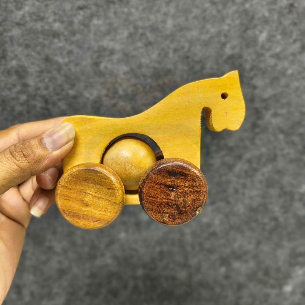 🐴🐘 Wooden Horse & elephant Rolling Toy