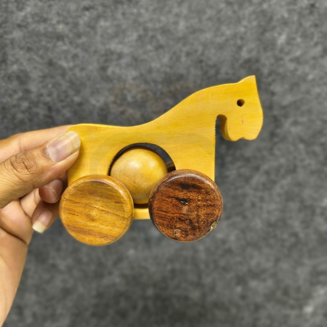 🐴🐘 Wooden Horse & elephant Rolling Toy