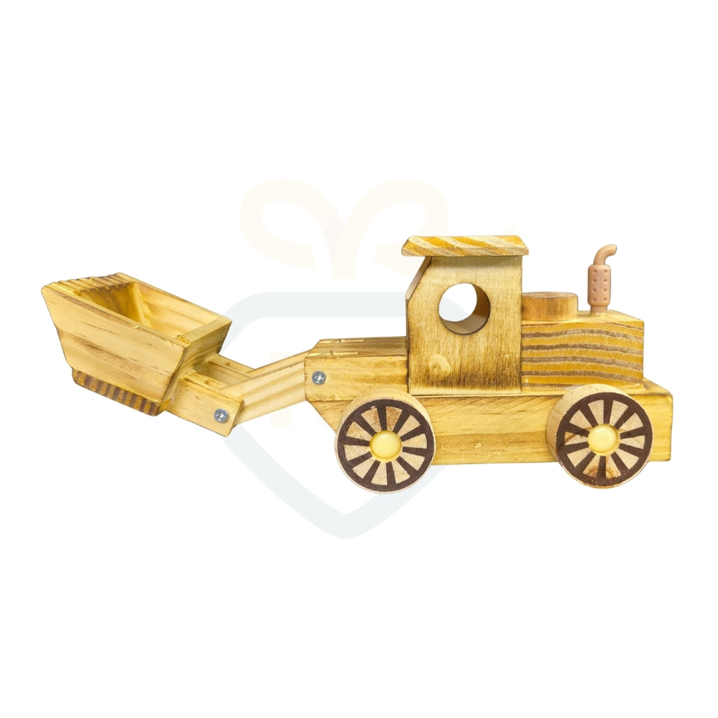 Handcrafted Wooden Construction Truck Toy with Front Loader – 10 Inch Wooden Vehicle