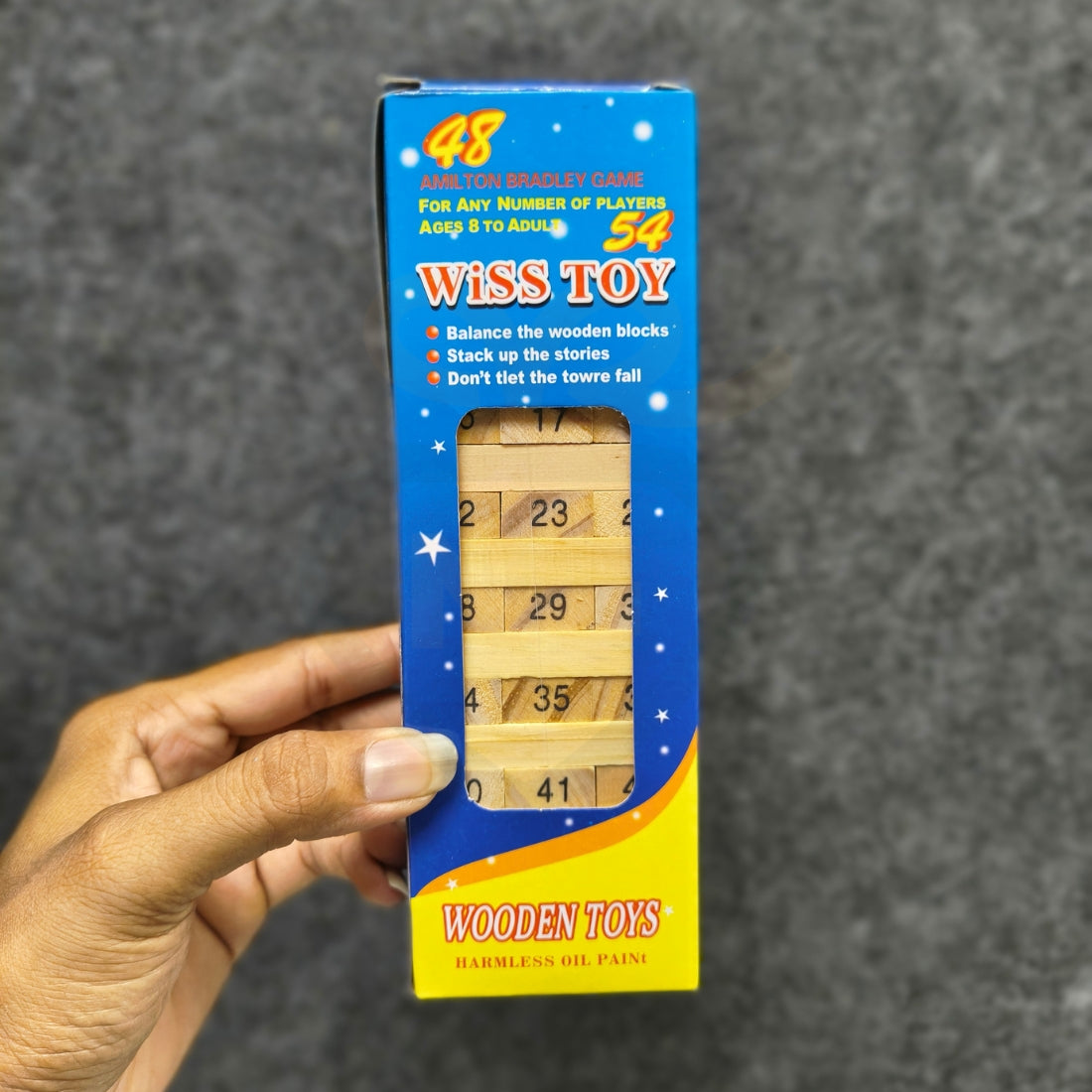 Wooden Number Stacking Blocks Set – Jenga Style Wooden Toy for Kids