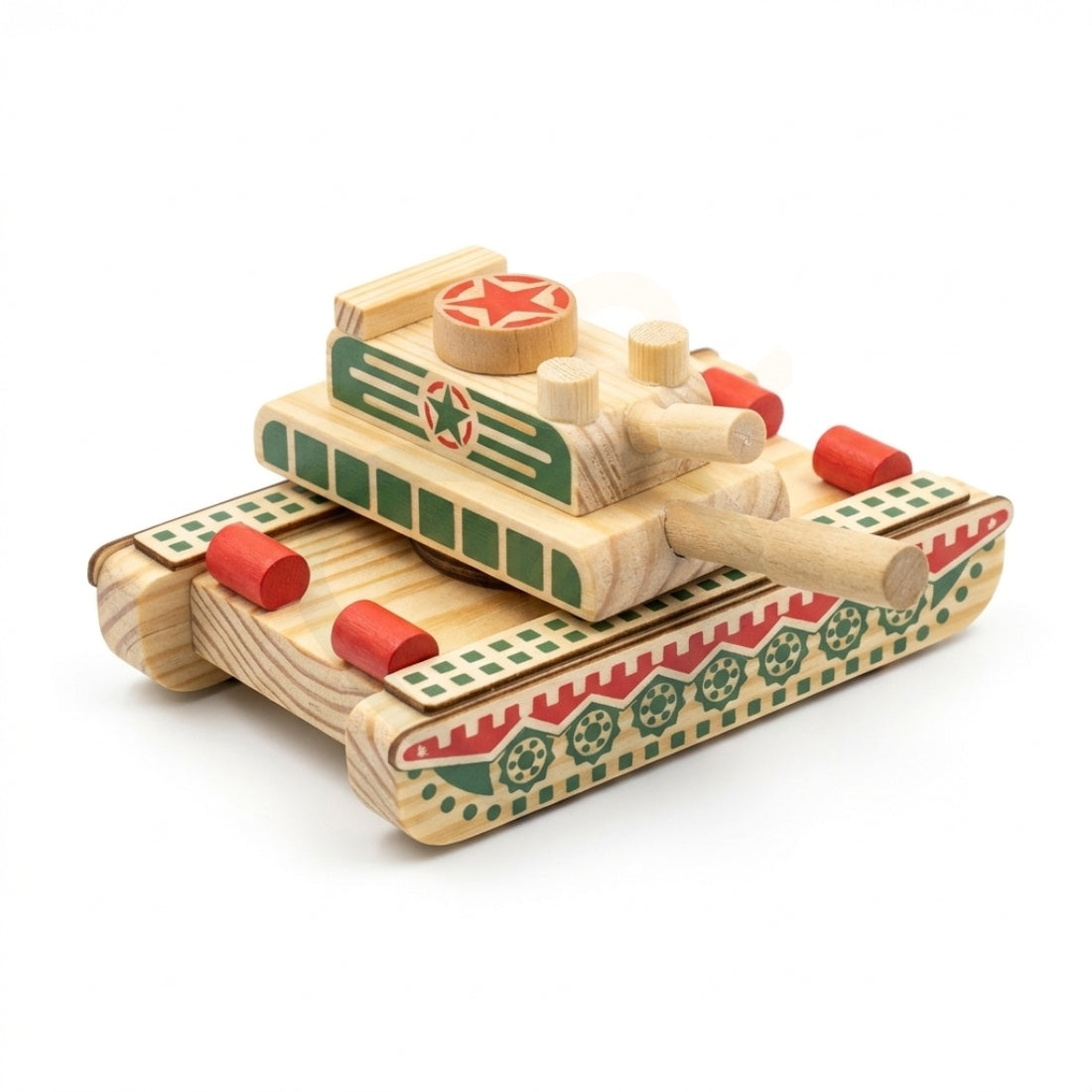 Handcrafted Wooden Toy Tank for Kids – Wooden Tank with Moving Turret