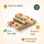 Handcrafted Wooden Toy Tank for Kids – Wooden Tank with Moving Turret
