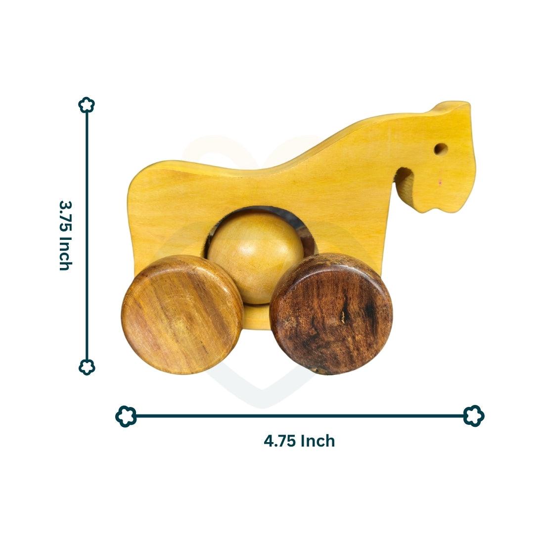 🐴🐘 Wooden Horse & elephant Rolling Toy