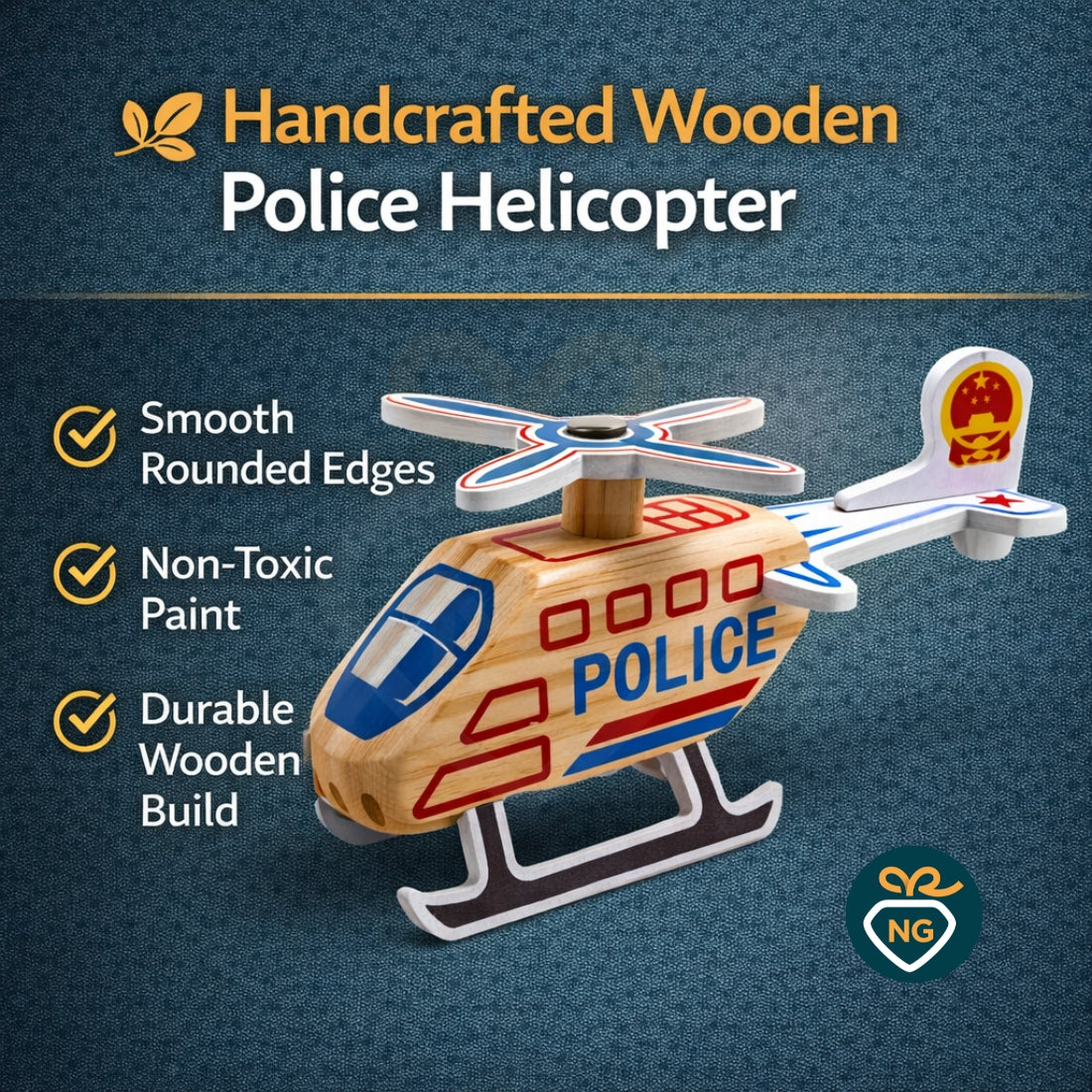 🚁Wooden Helicopter Learning Toy – Montessori-Inspired Educational Toy for Kids